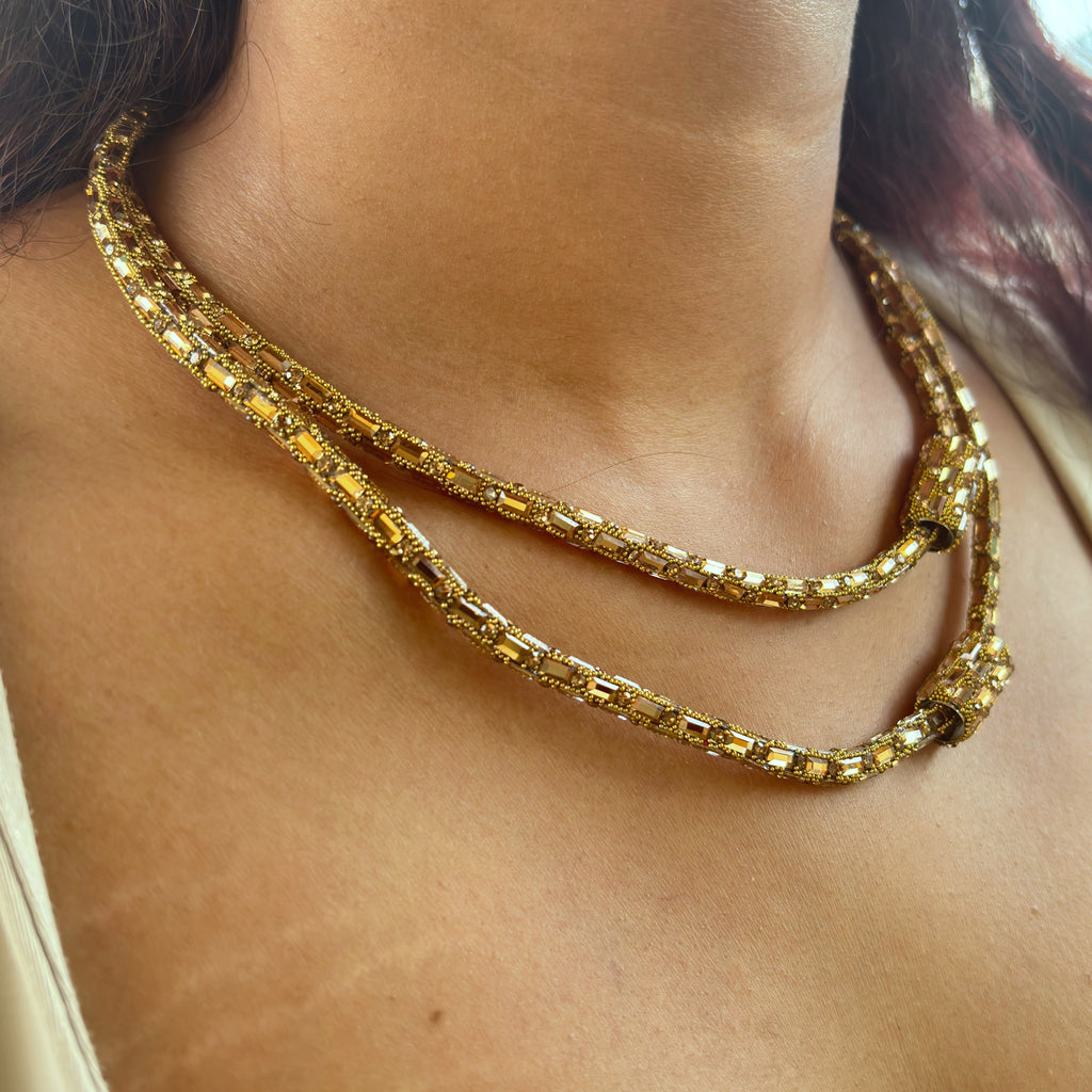 Dainty Gold Tone Layered Chain Necklace
